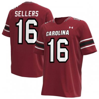 Men's South Carolina Fighting Gamecocks #16 LaNorris Sellers Garnet Stitched Jersey