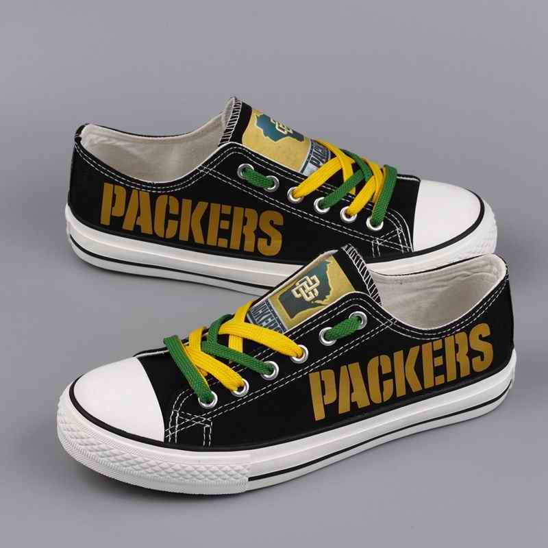 Women's NFL Green Bay Packers Repeat Print Low Top Sneakers 003