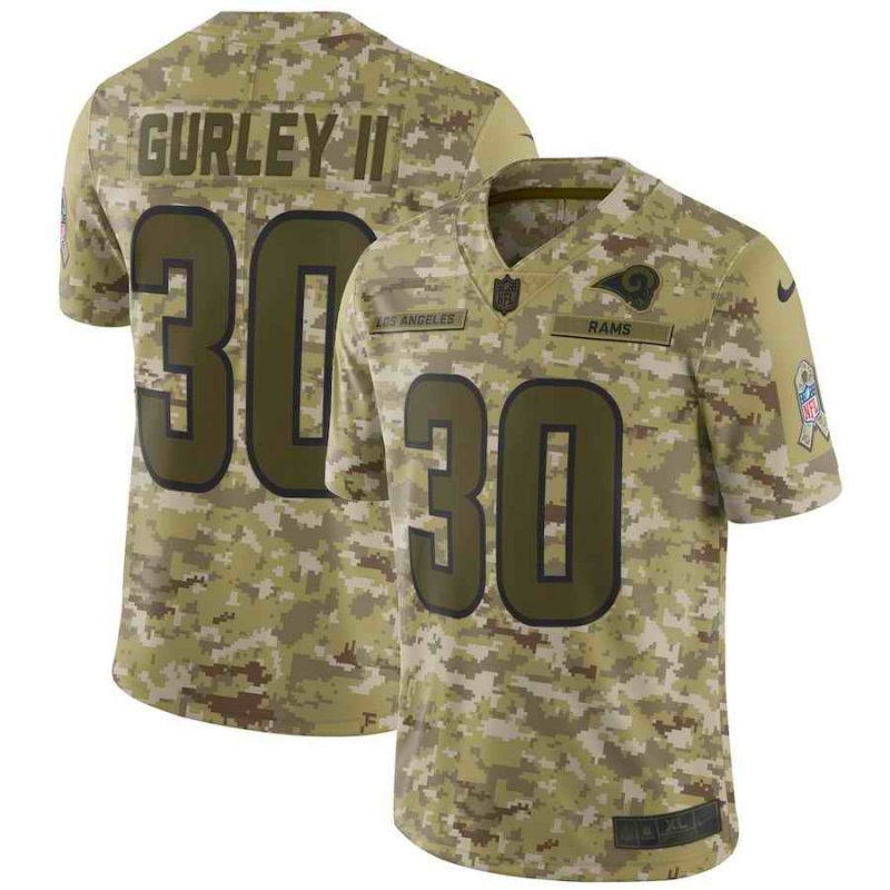 Men's Los Angeles Rams #30 Todd Gurley II 2018 Camo Salute to Service Limited Stitched NFL Jersey