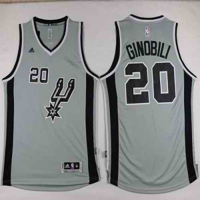 Spurs #20 Manu Ginobili Grey Alternate Stitched NBA Jersey