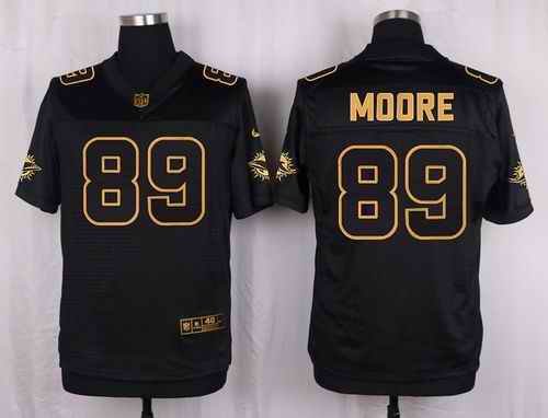 Nike Dolphins #89 Nat Moore Black Men's Stitched NFL Elite Pro Line Gold Collection Jersey