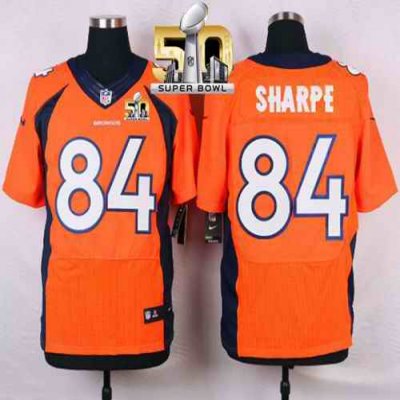 Nike Broncos #84 Shannon Sharpe Orange Team Color Super Bowl 50 Men's Stitched NFL Elite Jersey