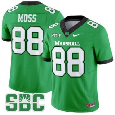 Men's Marshall Thundering Herd #88 Randy Moss Kelly Green F.U.S.E. Vapor Limited Stitched Football Jersey