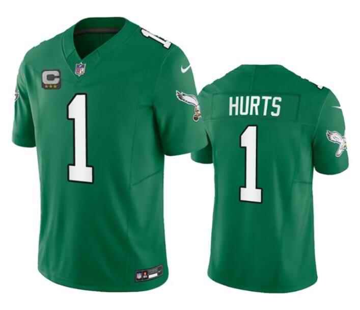 Men's Philadelphia Eagles Customized Green 2023 F.U.S.E. Vapor Untouchable With C Patch Stitched Football Jersey