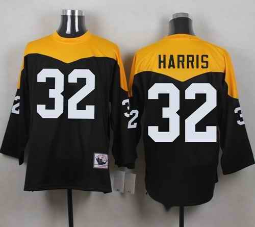 Mitchell And Ness 1967 Steelers #32 Franco Harris Black/Yelllow Throwback Men's Stitched NFL Jersey