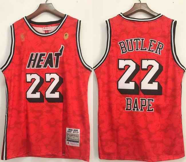 Men's Miami Heat #22 Jimmy Butler Red Stitched Jersey