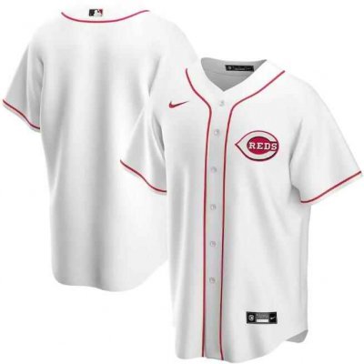 Men's Cincinnati Reds Blank White Cool Base Stitched Jersey