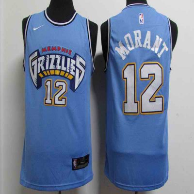 Men's Memphis Grizzlies #12 Ja Morant Blue Stitched Jersey