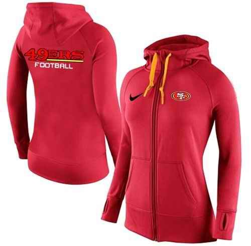 Women's Nike San Francisco 49ers Full-Zip Performance Hoodie Red