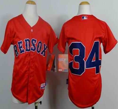 Red Sox #34 David Ortiz Red Cool Base Stitched Youth MLB Jersey