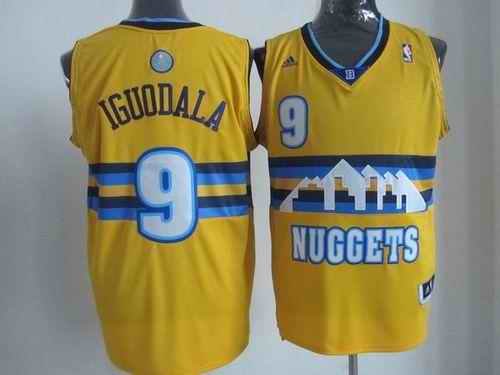 Nuggets #9 Andre Iguodala Yellow Alternate Stitched NBA Jersey