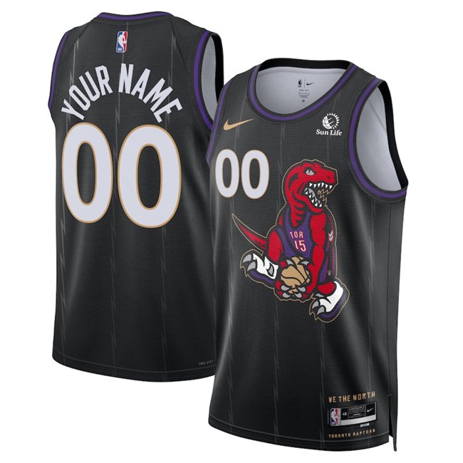 Men's Toronto Raptors Active Player Custom Black 2024/25 City Edition Stitched Basketball Jersey