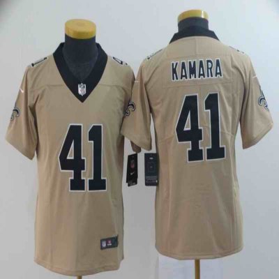 Youth New Orleans Saints #41 Alvin Kamara Gold Inverted Legend Stitched NFL Jersey