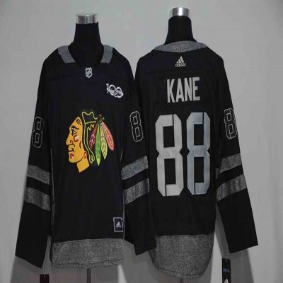 Chicago Blackhawks #88 Patrick Kane Black Men's 1917-2017 100th  Anniversary   Stitched NHL Jersey