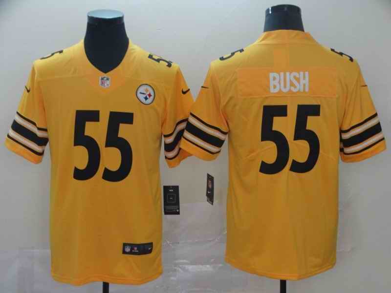 Men's Pittsburgh Steelers #55 Devin Bush Gold Inverted Legend Stitched NFL Jersey