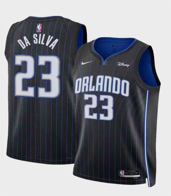 Men's Orlando Magic #23 Tristan da Silva Black 2024 Draft Icon Edition Stitched Basketball Jersey