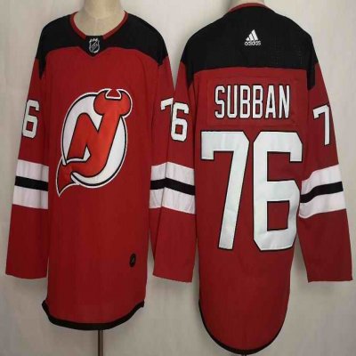 Men's New Jersey Devils #76 P.K. Subban Red Stitched NHL Jersey