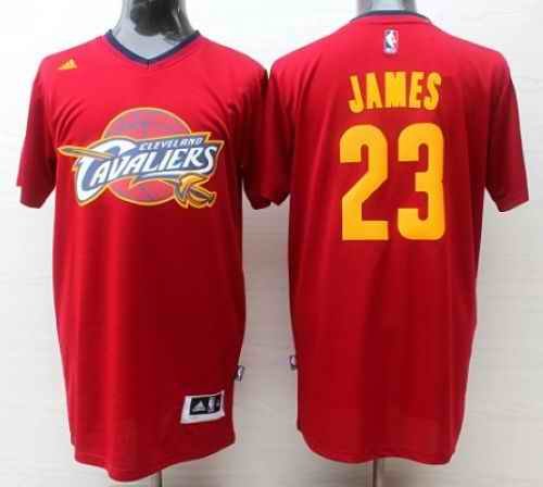 Cavaliers #23 LeBron James Red Short Sleeve Fashion Stitched NBA Jersey