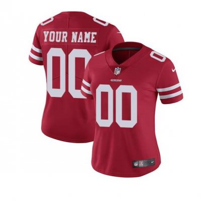 Women's San Francisco 49ers Customized Red Vapor Untouchable Limited Stitched Jersey