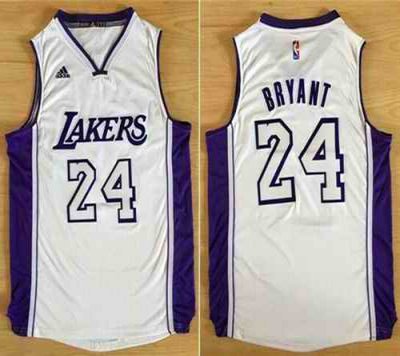 Lakers #24 Kobe Bryant White New Fashion Stitched NBA Jersey