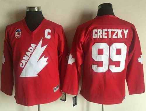 Team Canada #99 Wayne Gretzky Red CCM Throwback 1991 Stitched Youth NHL Jersey