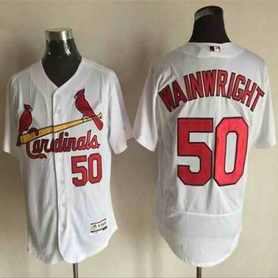 Cardinals #50 Adam Wainwright White Flexbase Authentic Collection Stitched MLB Jersey