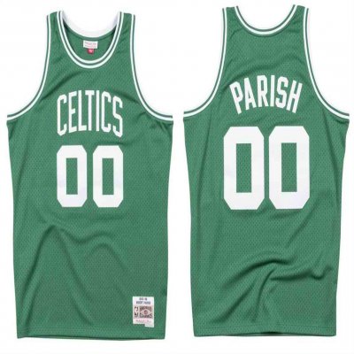 Men's Boston Celtics #00 Robert Parish Green 1985-86 Throwback Stitched Jersey