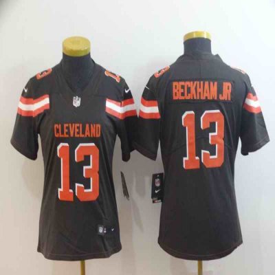 Women's Cleveland Browns #13 Odell Beckham Jr. Brown Vapor Untouchable Limited Stitched NFL Jersey(Run Small)