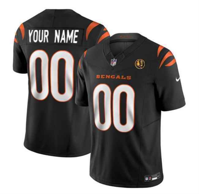 Men's Cincinnati Bengals Active Player Custom Black 2023 F.U.S.E. With John Madden Patch Vapor Limited Stitched Football Jersey