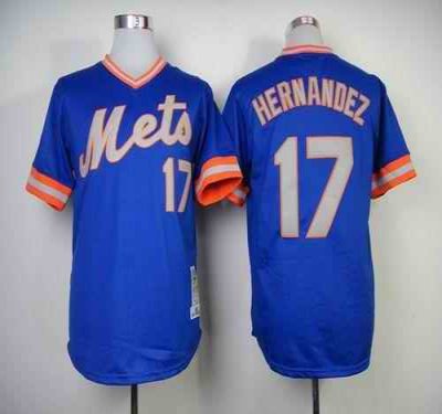 Mitchell and Ness 1983 Mets #17 Keith Hernandez Blue Throwback Stitched MLB Jersey