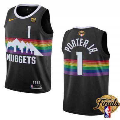 Men's Denver Nuggets #1 Michael Porter Jr. Black 2023 Finals City Edition Stitched Basketball Jersey