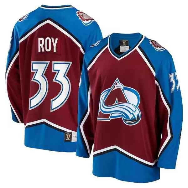 Men's Colorado Avalanche #33 Patrick Roy Burgundy Stitched Jersey