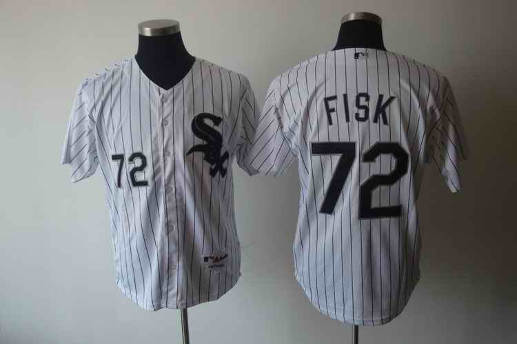 White Sox #72 Carlton Fisk Stitched White MLB Jersey