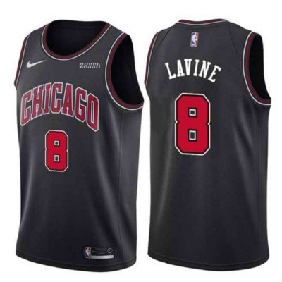 Men's Chicago Bulls #8 Zach LaVine Black Stitched Basketball Jersey