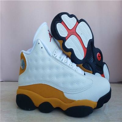 Men's Running Weapon Air Jordan 13 White/Yellow Shoes 041