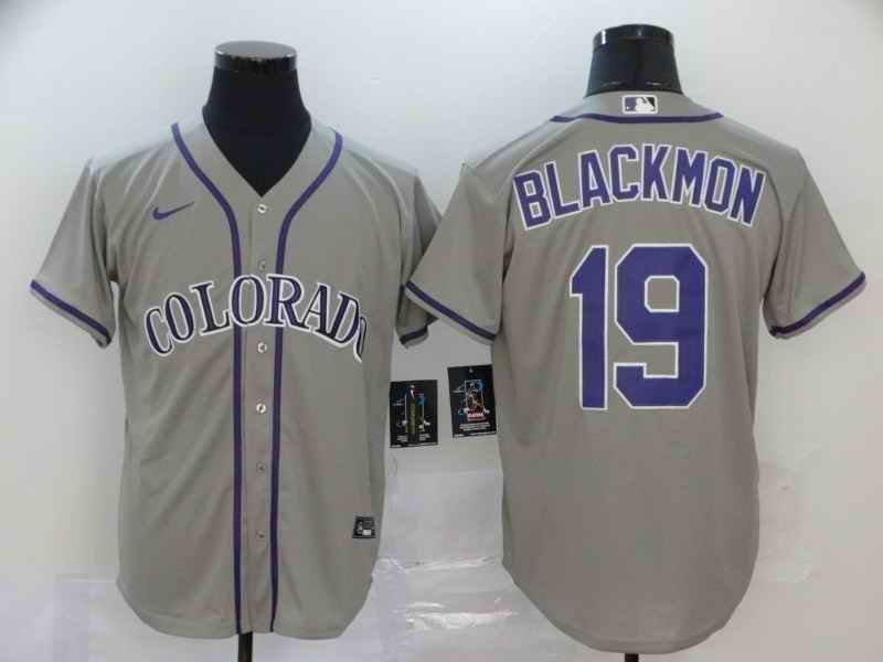 Men's Colorado Rockies #19 Charlie Blackmon Grey Cool Base Stitched MLB Jersey