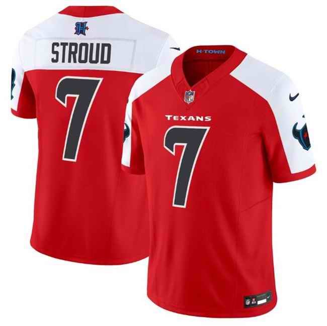 Men's Houston Texans #7 C.J. Stroud Red/White 2024 F.U.S.E. Vapor Limited Stitched Jersey