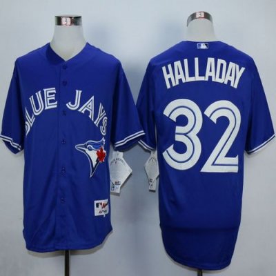 Blue Jays #32 Roy Halladay Blue Cool Base Stitched MLB Jersey