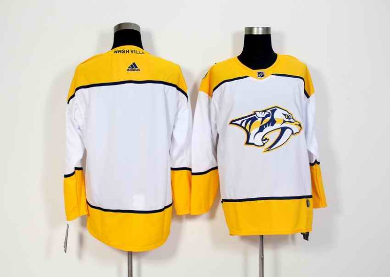 Men's Adidas Nashville Predators White Stitched NHL Jersey