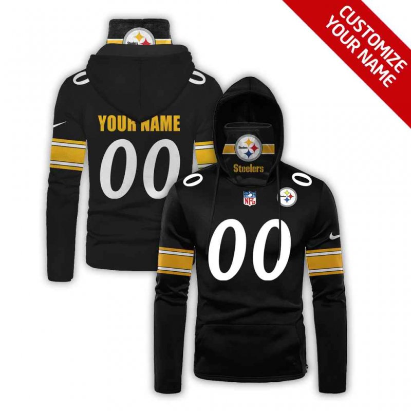 Men's Pittsburgh Steelers 2020 Black Customize Hoodie Mask