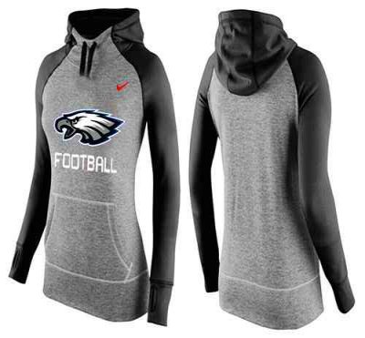 Women's Nike Philadelphia Eagles Performance Hoodie Grey & Black_1