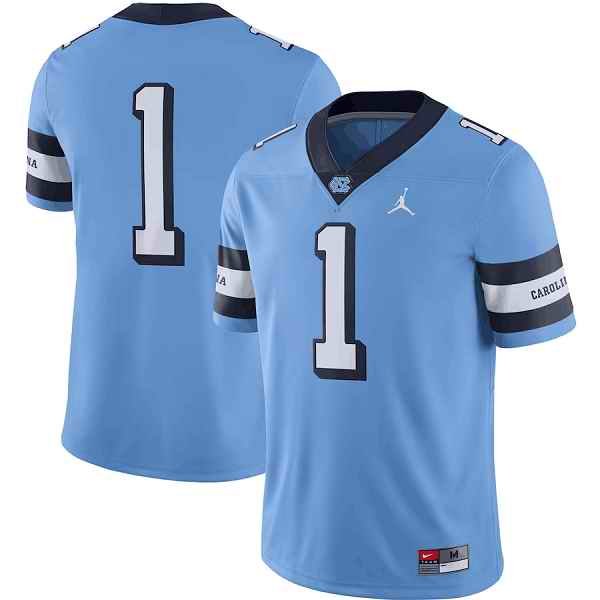 Men's North Carolina Tar Heels #1 Blue Stitched Jersey