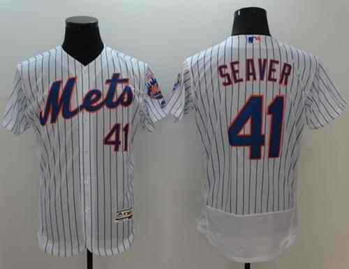 Mets #41 Tom Seaver White(Blue Strip) Flexbase Authentic Collection Stitched MLB Jersey