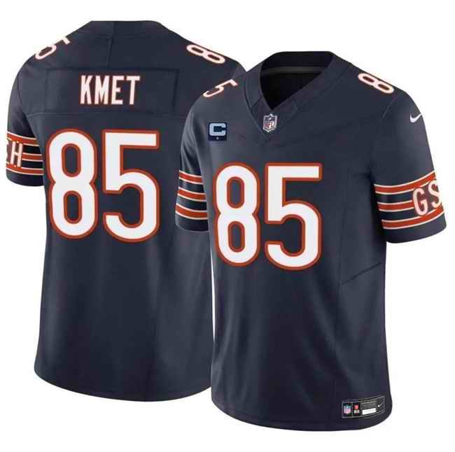 Men's Chicago Bears #85 Cole Kmet Navy 2024 F.U.S.E. With 1-star C Patch Vapor Untouchable Limited Stitched Football Jersey