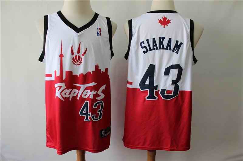 Men's Toronto Raptors #43 Pascal Siakam White/Red 2019 City Edition Swingman Stitched NBA Jersey