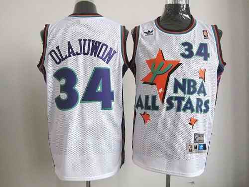 Rockets #34 Hakeem Olajuwon White All Star 1995 Stitched NBA Jersey