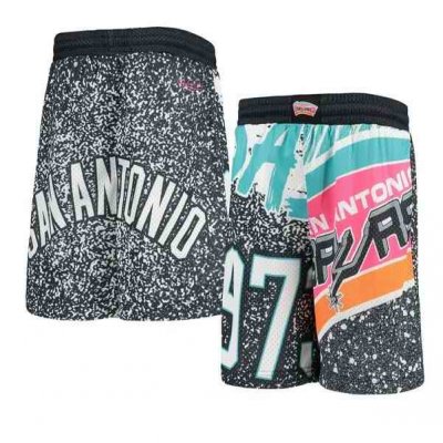 Men's San Antonio Spurs Black Mitchell & Ness Hardwood Classics Shorts (Run Small)