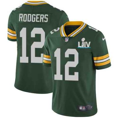 Men's Green Bay Packers #12 Aaron Rodgers Green Super Bowl LIV Vapor Untouchable Stitched NFL Limited Jersey