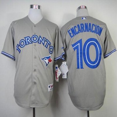 Blue Jays #10 Edwin Encarnacion Grey Stitched MLB Jersey