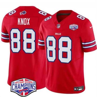 Men's Buffalo Bills #88 Dawson Knox Red F.U.S.E. 2024 AFC East Division Champions Vapor Limited Stitched Football Jersey